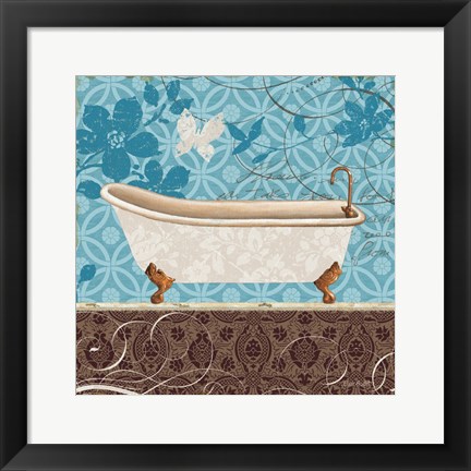 Framed Eco Motif Bath I Print