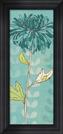 Framed Sarah&#39;s Garden I in Blue Print