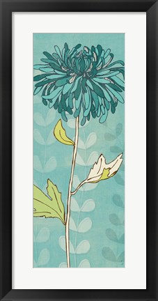 Framed Sarah&#39;s Garden I in Blue Print