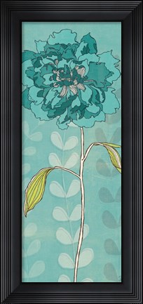 Framed Sarah&#39;s Garden II in Blue Print
