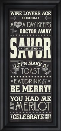 Framed Wine Lovers I Print
