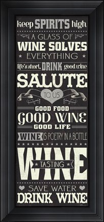 Framed Wine Lovers II Print