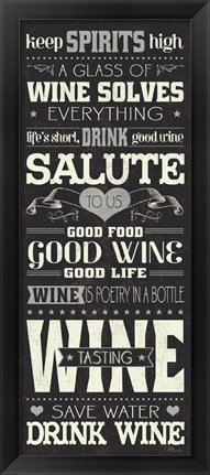 Framed Wine Lovers II Print