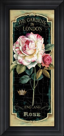 Framed Garden View V Black Print