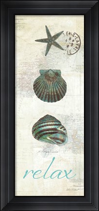 Framed Touch of Blue Shells I Print
