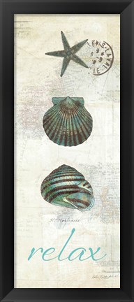 Framed Touch of Blue Shells I Print