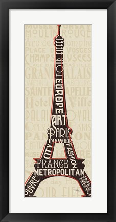 Framed Paris City Words I Print