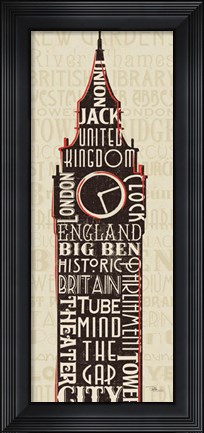 Framed London City Words II Print