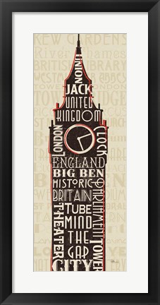 Framed London City Words II Print