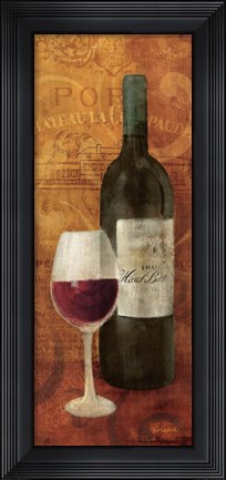 Framed Vin Rouge Panel I Print