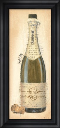 Framed Bubbly Champagne Bottle Print