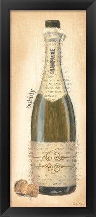 Framed Bubbly Champagne Bottle Print