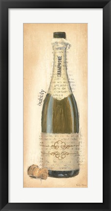 Framed Bubbly Champagne Bottle Print