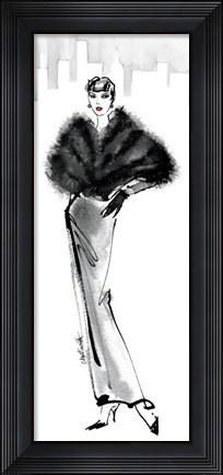 Framed Fifties Fashion I with Red Print
