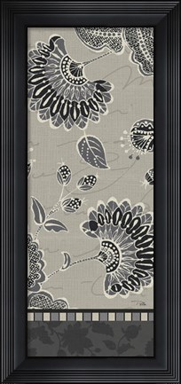 Framed Garden Drawings Dark IV Print