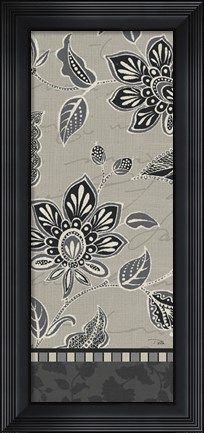 Framed Garden Drawings Dark V Print