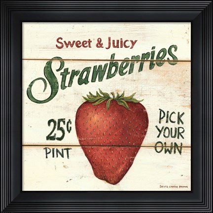Framed Sweet and Juicy Strawberries Print