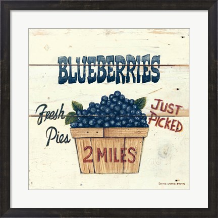 Framed Blueberries Just Picked Print