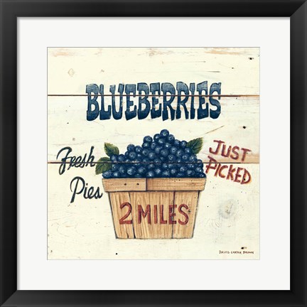 Framed Blueberries Just Picked Print