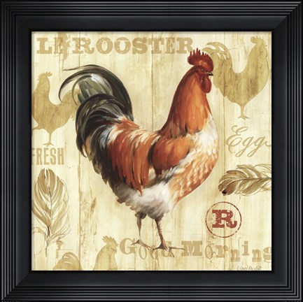 Framed Joli Rooster I Print