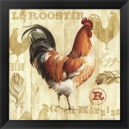 Framed Joli Rooster I Print