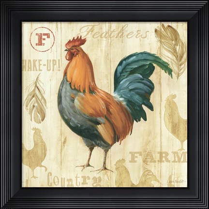 Framed Joli Rooster II Print