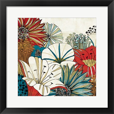 Framed Contemporary Garden I Print