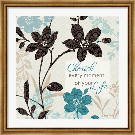 Framed Botanical Touch Quote I Print
