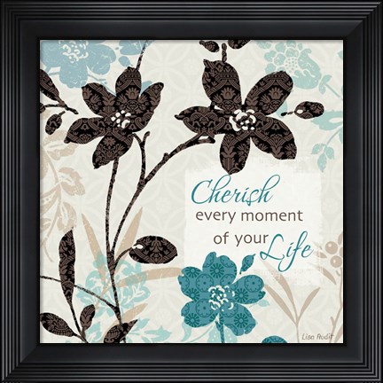 Framed Botanical Touch Quote I Print