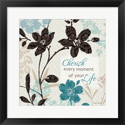 Framed Botanical Touch Quote I Print