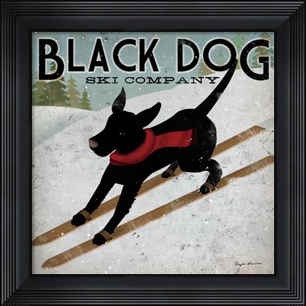 Framed Black Dog Ski Co. Print