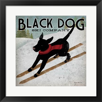 Framed Black Dog Ski Co. Print