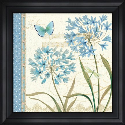 Framed Blue Melody III Print
