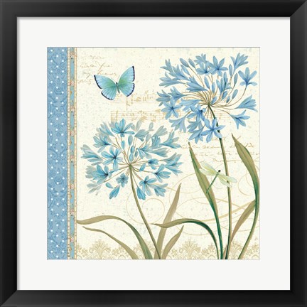 Framed Blue Melody III Print