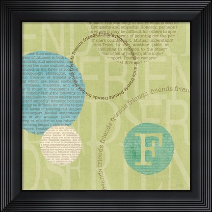 Framed Circle of Words - Friends Print