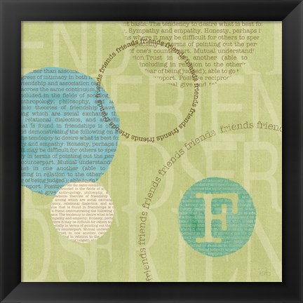 Framed Circle of Words - Friends Print