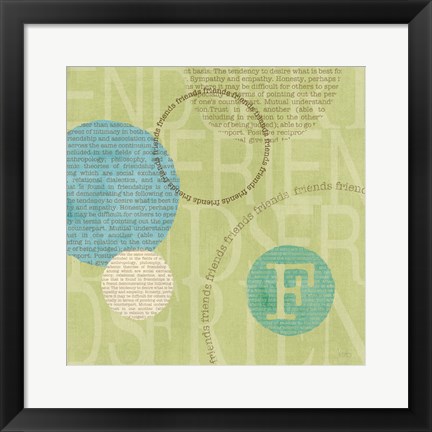 Framed Circle of Words - Friends Print