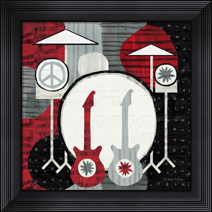 Framed Rock &#39;n Roll Drums Print