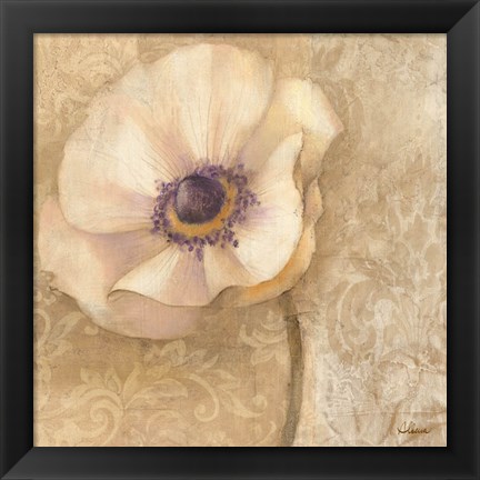 Framed Brocade Poppy Print