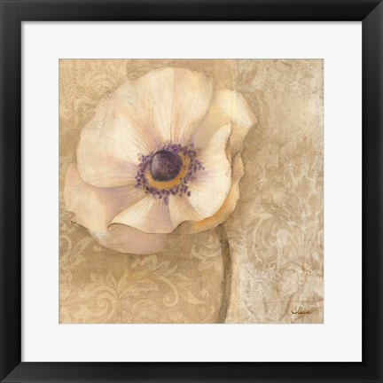 Framed Brocade Poppy Print