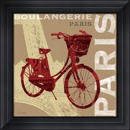 Framed Cycling in Paris Print