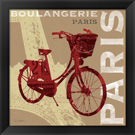 Framed Cycling in Paris Print