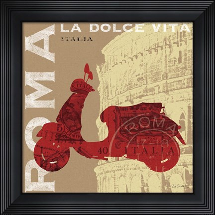 Framed Motoring in Rome Print