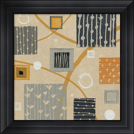 Framed Graphic Tiles II Print