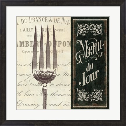 Framed French Menu II Print