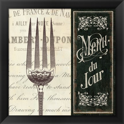 Framed French Menu II Print