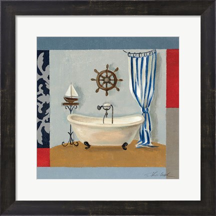 Framed Nautical Bath II Print