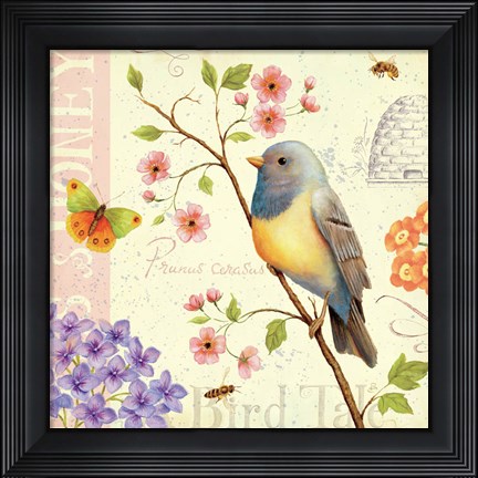 Framed Birds and Bees I Print