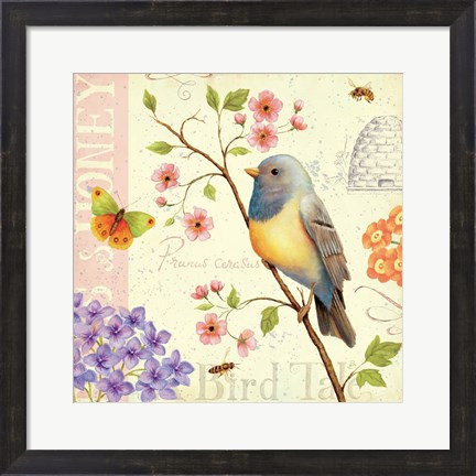 Framed Birds and Bees I Print
