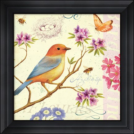 Framed Birds and Bees II Print